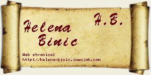 Helena Binić vizit kartica